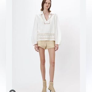 Jonathan Simkhai Abel Linen blend eyelet top NWT XS